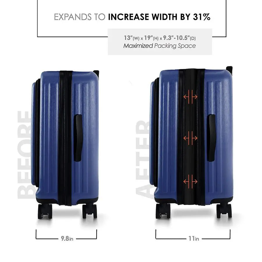 Inch Carry On Luggage, Carry On Suitcase with Wheels, Hardside Luggage CarryOn, Expandable Navy Small Suitcase, Hard Shell Carry