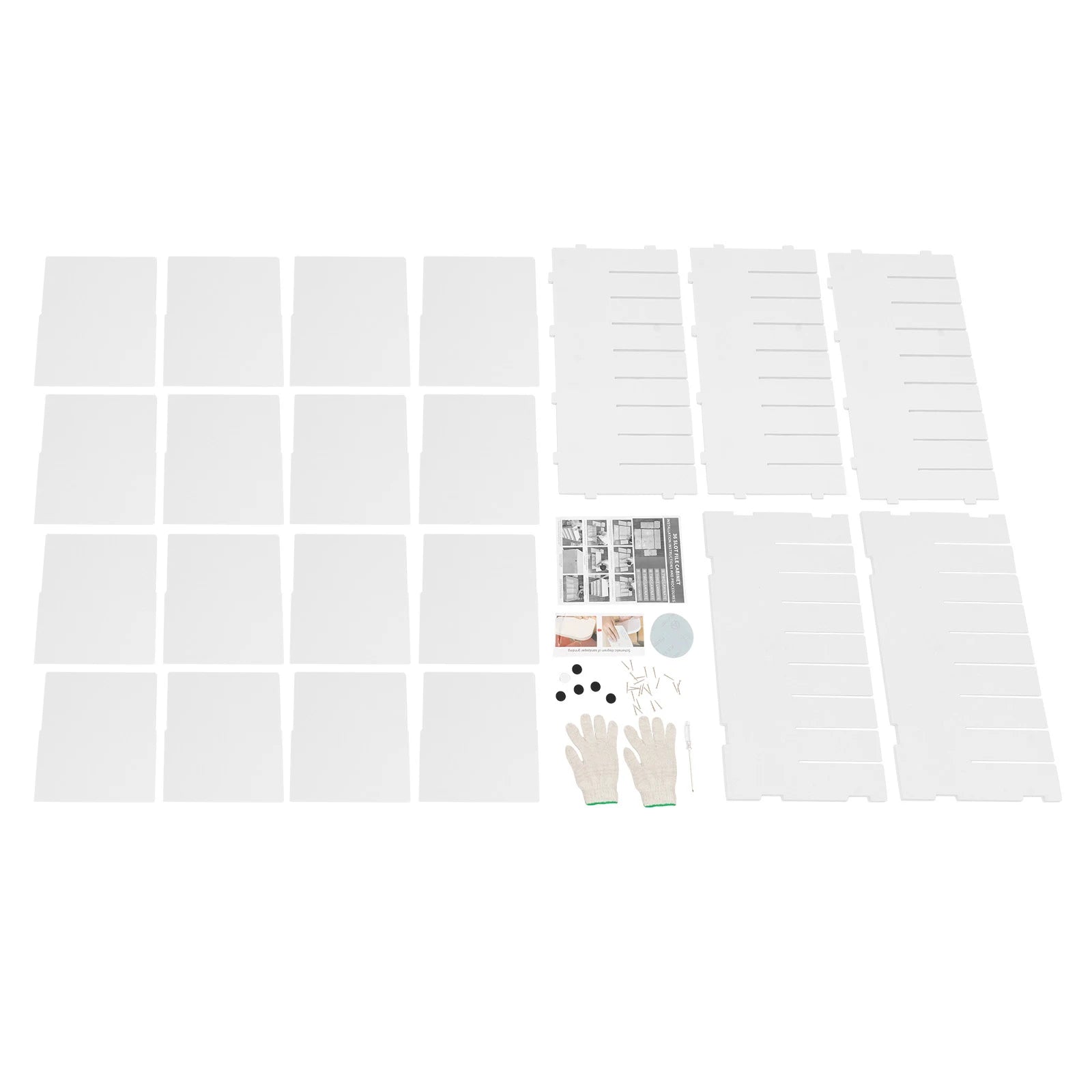 36 Slot Wood Literature Organizer Adjustable File Sorter 36 Compartments White