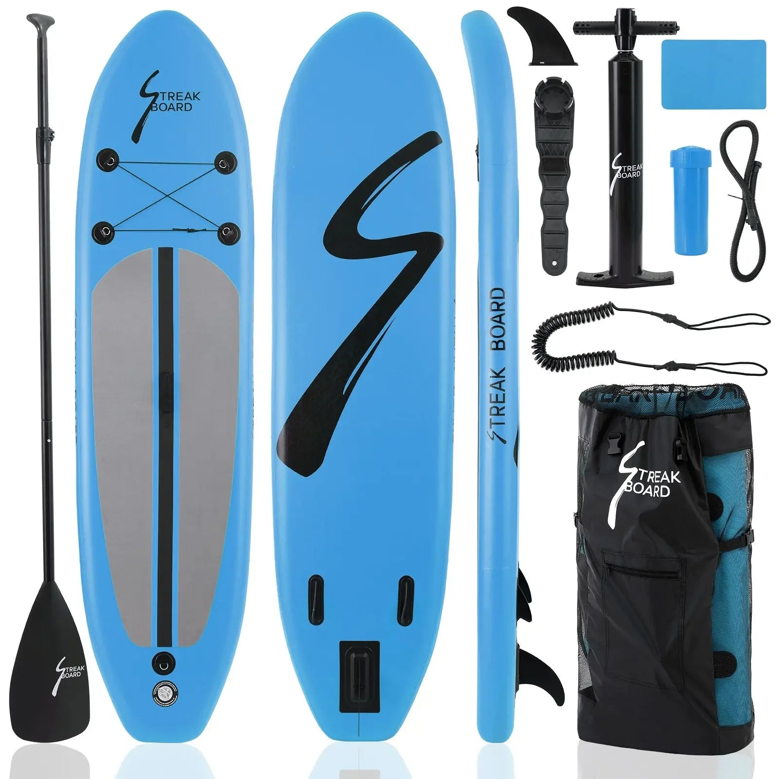 Inflatable Stand Up Paddle Board with SUP Accessories, Anti-Slip EVA Deck, 305CM Inflatable Paddle Boards for Adults & Youth