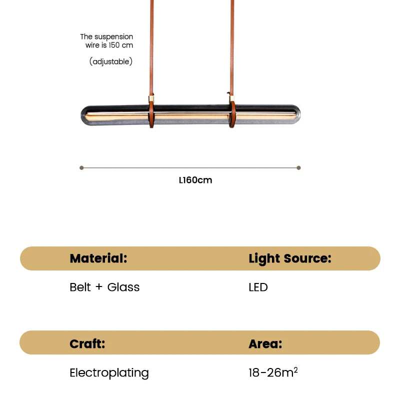 Modern Minimalist Leather Glass Designer Luxury Long Pendant Light Led For Dining Room Bar Kitchen Home Decor Lamparas Lustres