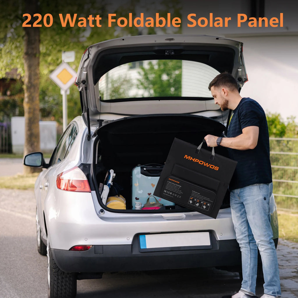 MHPOWOS Portable Foldable Solar Panel Kit 110W 220W 400W 440W Off-Grid Solar Charger for Power Stations Camping RV Power Suppy