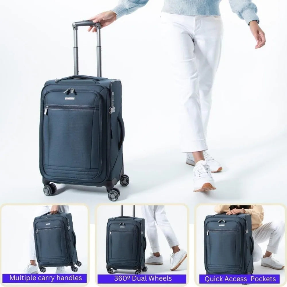 Eco-Friendly Recycled PET Medium Check-In Luggage, Sustainable Lightweight Travel Suitcase, 100% Recycled PET Material, Environm