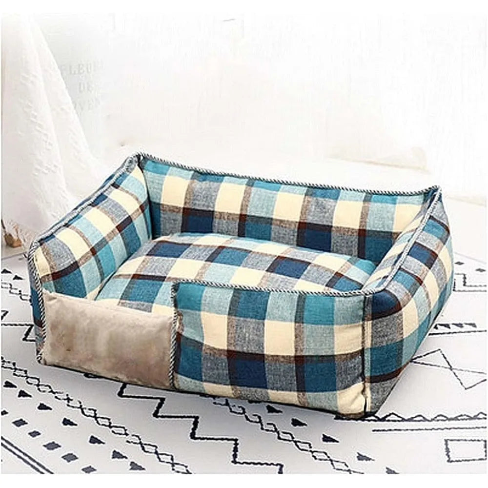 Large Soft Removable Washable Dog Bed with Warm Pet Mat for Dogs and Cats, Ideal for Sleeping and Comfortable Resting