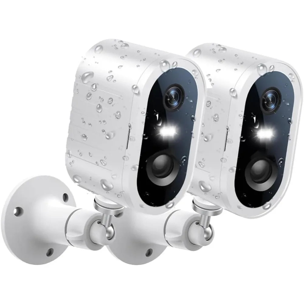 2k security cameras wireless outdoor 2 pack - cameras for home security battery powered security camera, 2.4g wifi surveillance