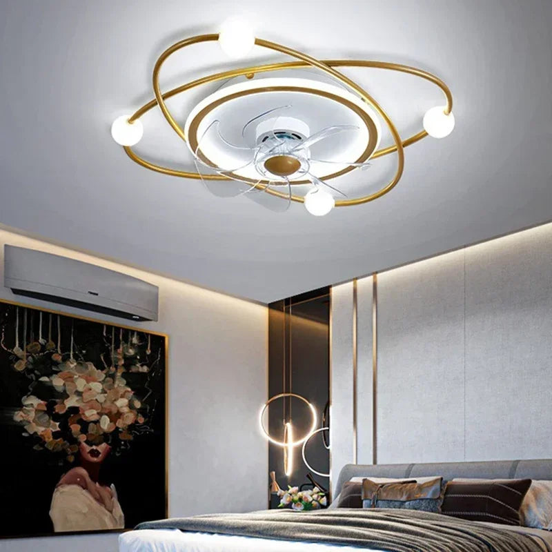 Modern Minimalist Invisible Integrated Ceiling Fan Light Living Room Bedroom Household Interior Decoration Light
