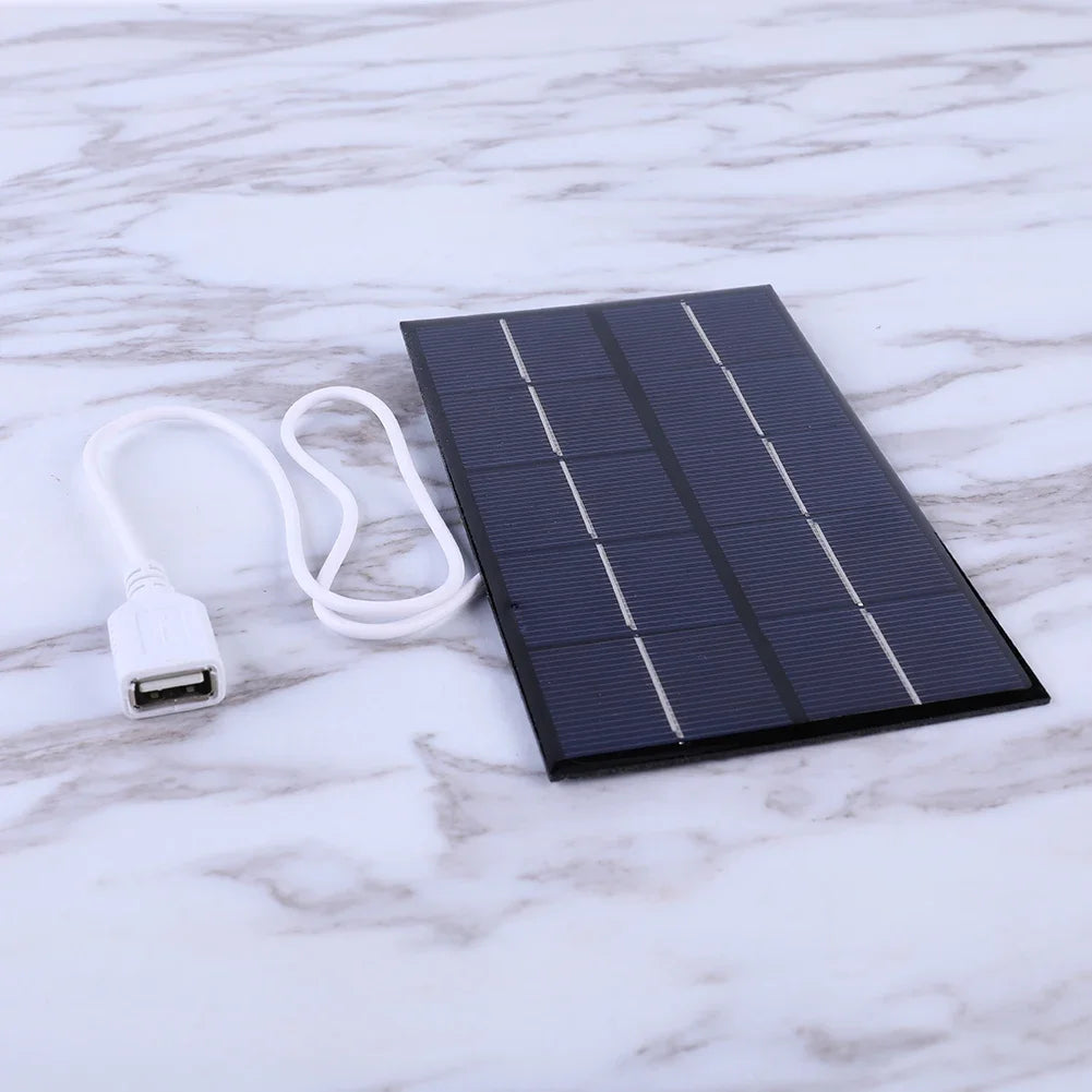 5W 5V Portable Solar Panel Polysilicon USB Solar Cell Panel Solar Plate for 3-5V Battery/Phone Charging for Outdoor Camping