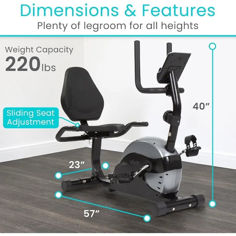 Recumbent Exercise Bike Stationary Recumbent Exercise Cycle Device for Seniors Adults Men and Women Indoor Fitness Equipment at