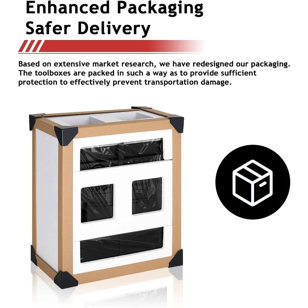 Customized.Chest,5-Drawer Rolling Tool Storage Cabinet with Enhanced Packaging, Detachable Top Tool Box, Metal Tool Cart for Gar