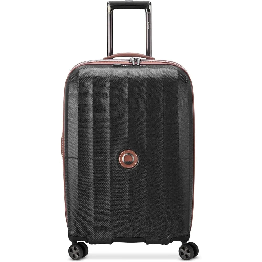 paris expandable hardside spinner luggage, pink, medium 24 inch