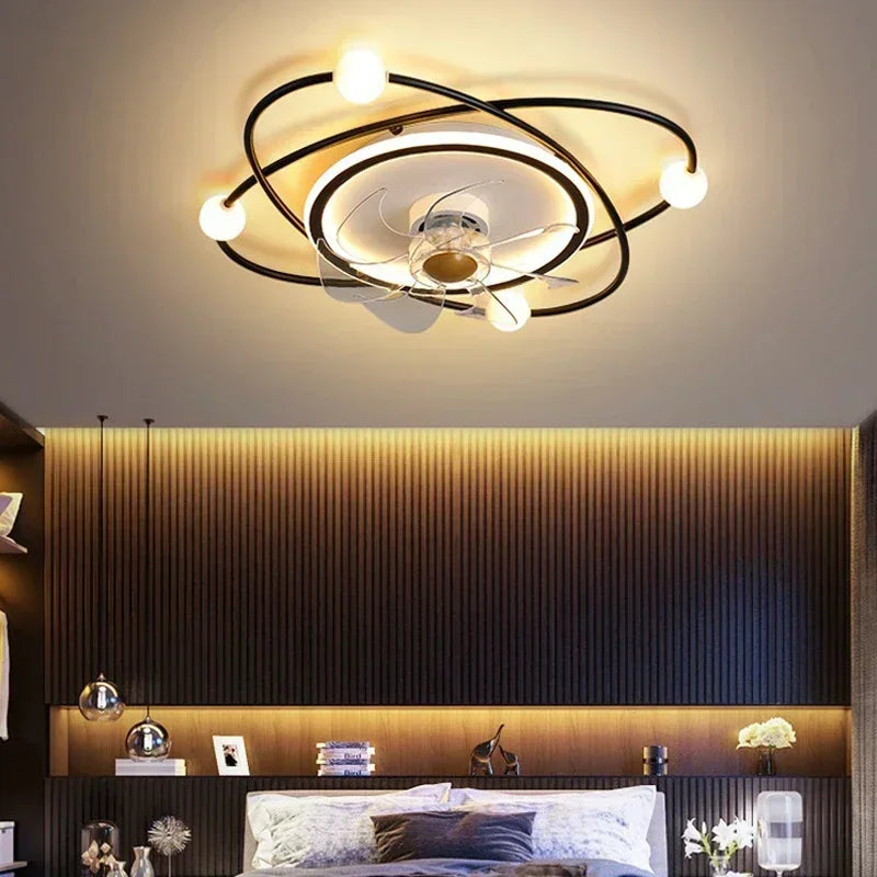 Modern Minimalist Invisible Integrated Ceiling Fan Light Living Room Bedroom Household Interior Decoration Light