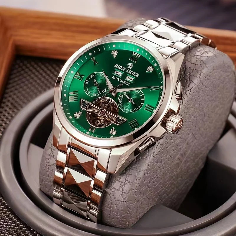 reef tiger Men's Automatic Mechanical Watch, Men's Casual Business Wristwatch RGA8235