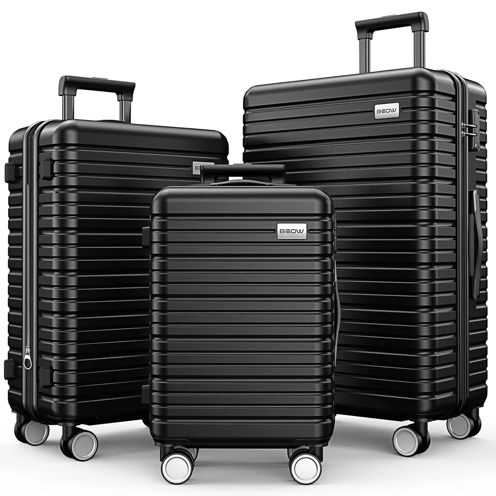 Luggage Sets 3 Piece 20/24/28 Inch Expandable Hardside Lightweight Durable Suitcases with Spinner Wheels, TSA Lock For Women Men