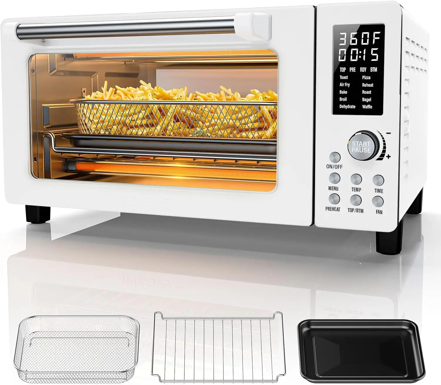 Bravo Pro 10-in-1 Convection Air Fryer Toaster Oven, 21Qt, Cozy Blue, 50-450°F, PFAS Free