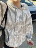 Leaf Camo Print Zip Up Hoodie for Women - Loose Fit Fall Winter Jacket with Front Pocket