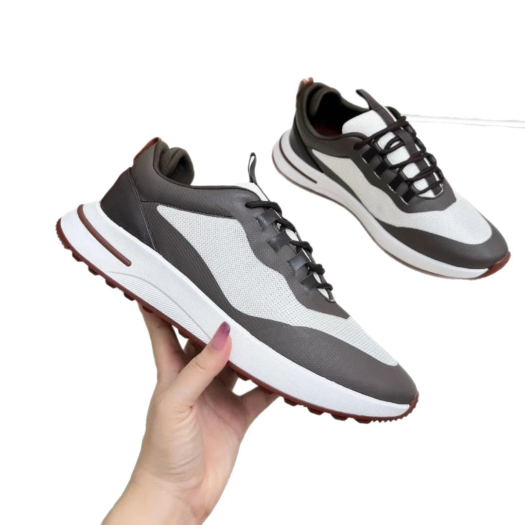 2026 new L mesh sneakers breathable casual men's shoes P thick-soled jogging shoes business shoes comfortable casual shoes