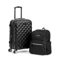Tower Collection Lightweight Hardside Expandable 8Wheel Spinner Travel Luggage, Black, 2Piece Bundle Carry On Backpack