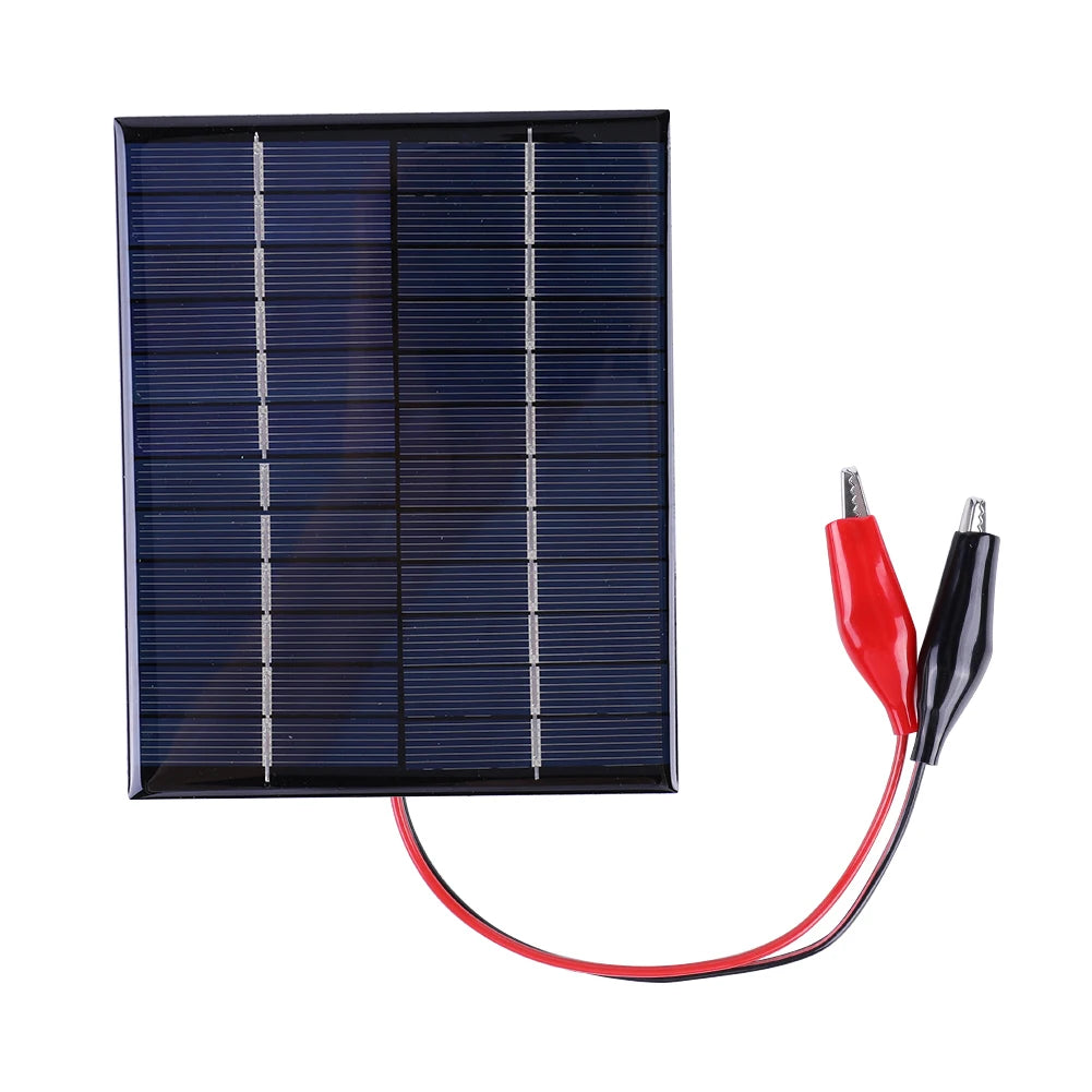 Waterproof Solar Panel 10W 12V DIY Polysilicon Epoxy Panels Portable Solar Cell Charger for 9-12V Battery for Outdoor Lamp Pump