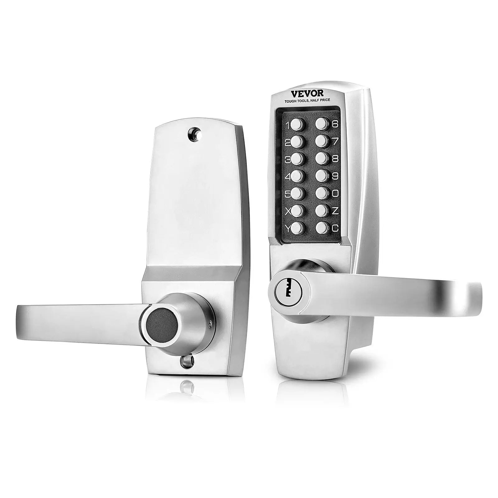Mechanical Keyless Entry Door Lock Stainless Steel Waterproof Keypad Lock with Automatic Locking Mode for Home Office and Garage