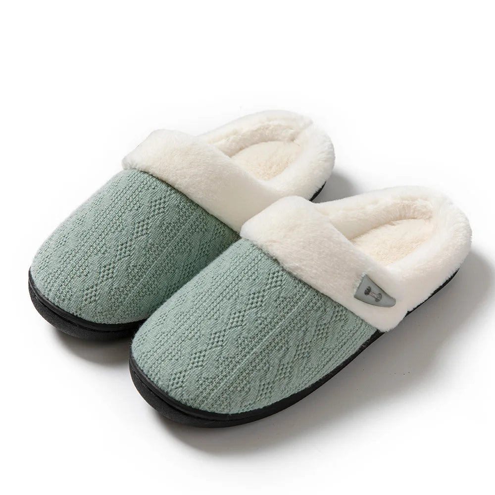 Platform Fluffy Slippers Women House Plush Fashion Designer Winter Shoes Ladies Flats Warm Home Casual Footwear Elegant Big Size