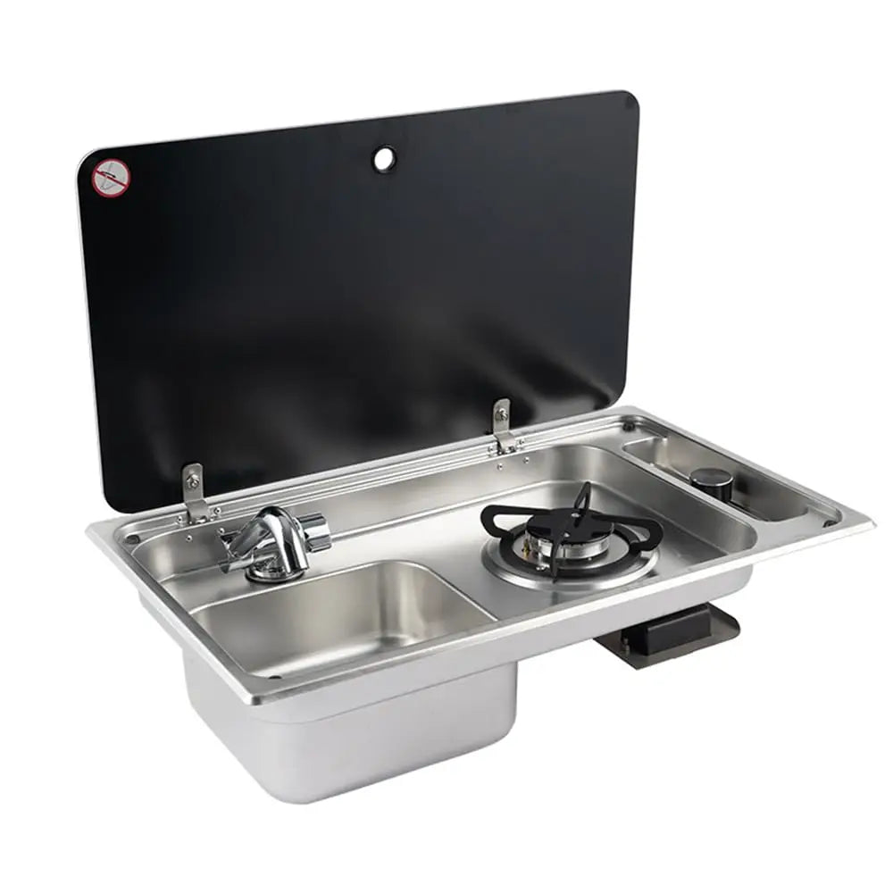 Integrated Gas Stove Sink Combination, Stainless Steel Universal Outdoor Gas Stove With Cover, Gas Camping Stove Burner