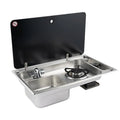 Integrated Gas Stove Sink Combination, Stainless Steel Universal Outdoor Gas Stove With Cover, Gas Camping Stove Burner