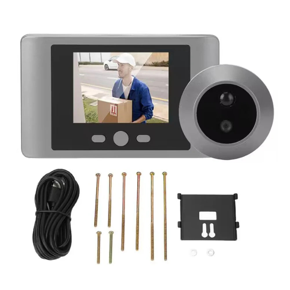 Mini Peephole Smart Wireless Door Viewer Camera IR Night Vision Front Door Peephole Camera 2.8 Inch Doorbell Door Camera 2000mAh