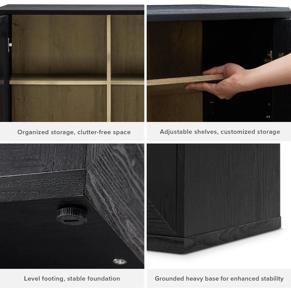Blake Storage Cabinet, Small Modular Accent Display Sideboard Buffet Cabinet with Storage, Media Console Credenza, for Kitchen,