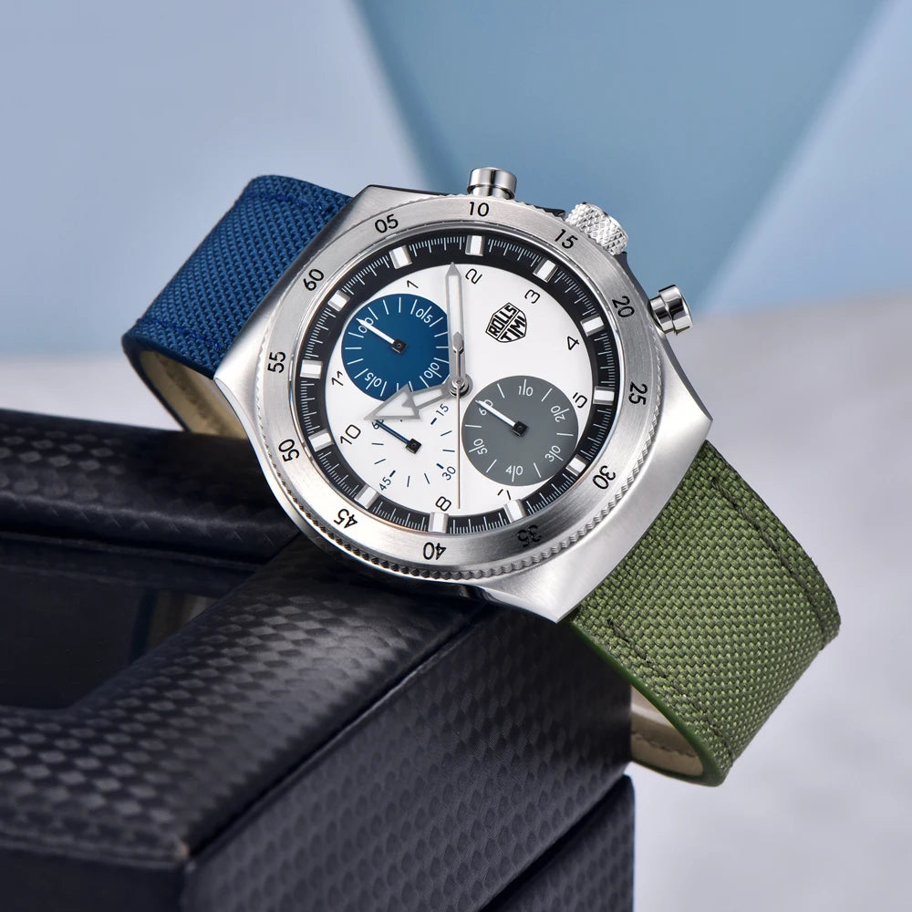 RollsTimi 2025 New Luxury Quartz Watch For Men Sports Two-color nylon Waterproof Chronograph Japan Movt Luminous Wristwatch Men