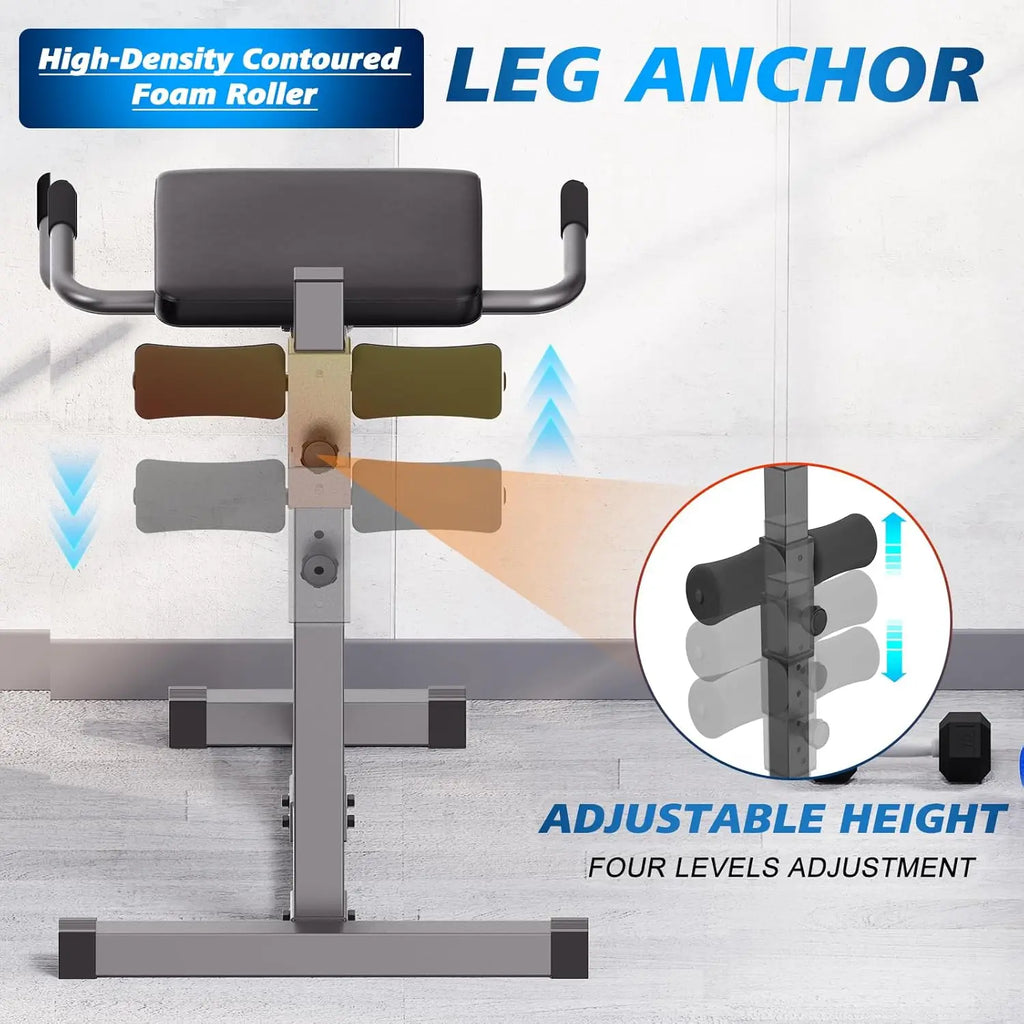 Adjustable Hyperextension Bench for Core Strength and Back Workouts - Versatile Home Gym Equipment