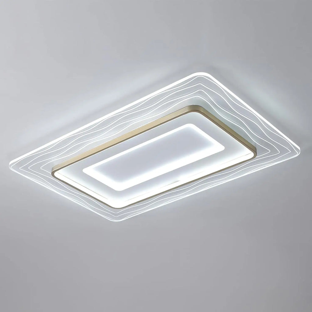 Rectangular LED Flush Mount Ceiling Light Acrylic Ultrathin Ceiling Lamp Dimmable 3500K-6000K w/Remote, L35.5 x W23inch