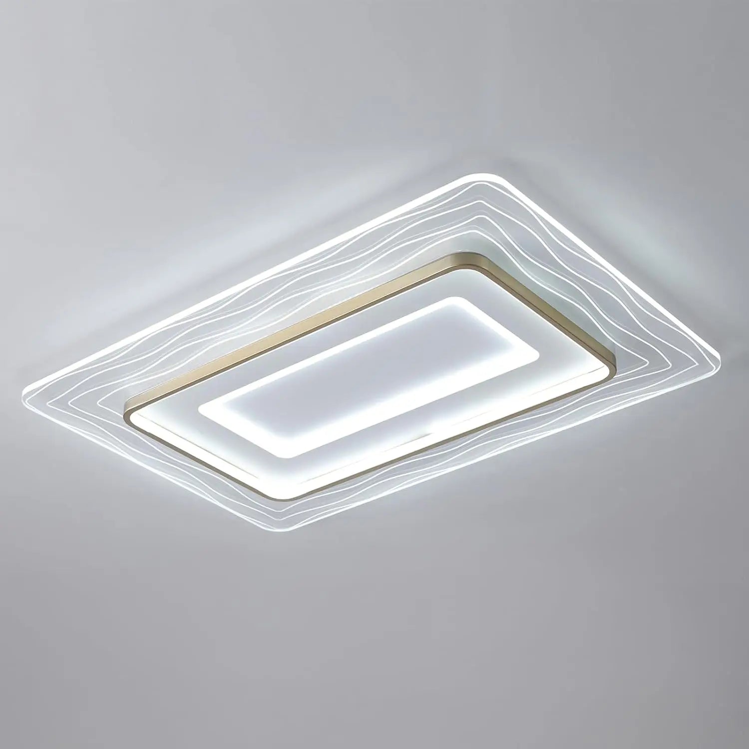 Rectangular LED Flush Mount Ceiling Light Acrylic Ultrathin Ceiling Lamp Dimmable 3500K-6000K w/Remote, L35.5 x W23inch