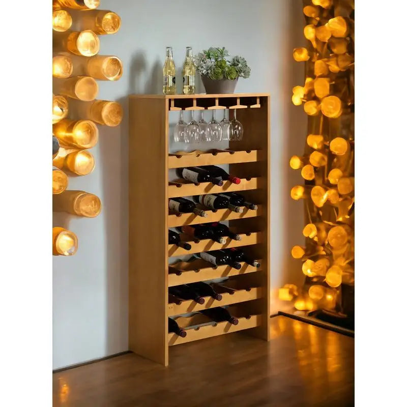 Hanzi Oak Finish Wine Rack**New Product Title:** Stylish Oak Wine Rack Storage for Up to 12 Bottles - Elegant Design for Home
