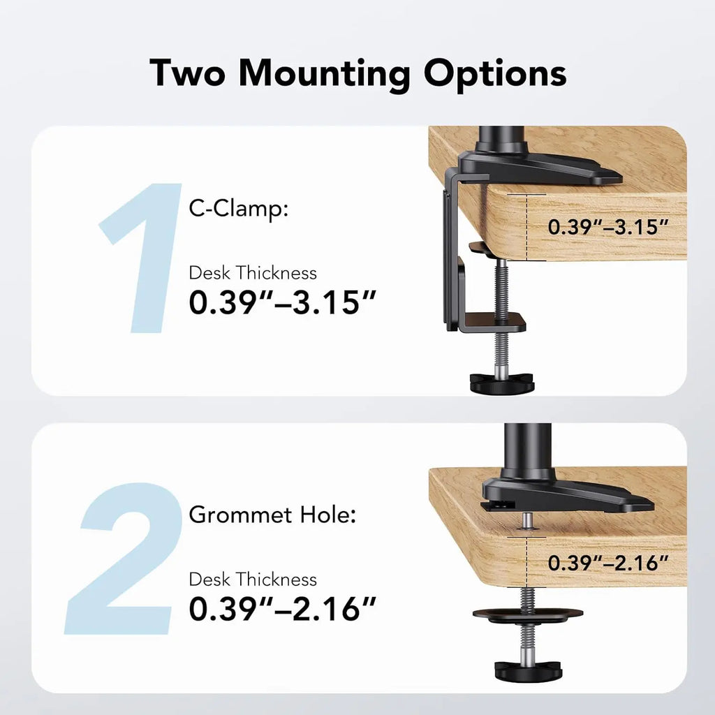 Dual Monitor and Laptop Mount for 32" Screen, Adjustable Arm with Tilt Swivel Rotation, VESA Bracket 75/100mm