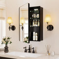 Medicine Cabinets for Bathroom with Mirror 20 x 30 inch Large Surface Wall Mount Mirrored Vanity Chest with Storage Matte Black