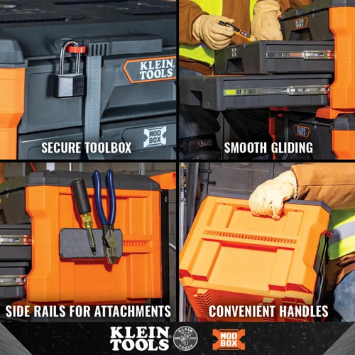 3-Drawer Heavy-Duty Tool Box Organizer, Stackable Storage with 50-Pound Capacity and Clear Lid
