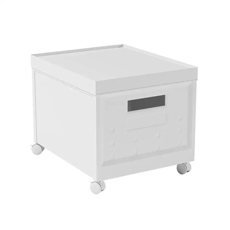 Set of 2 Stackable Rolling File Boxes with Lids & 10 Hanging Files, Portable Plastic Storage Organizer on Wheels for Home or
