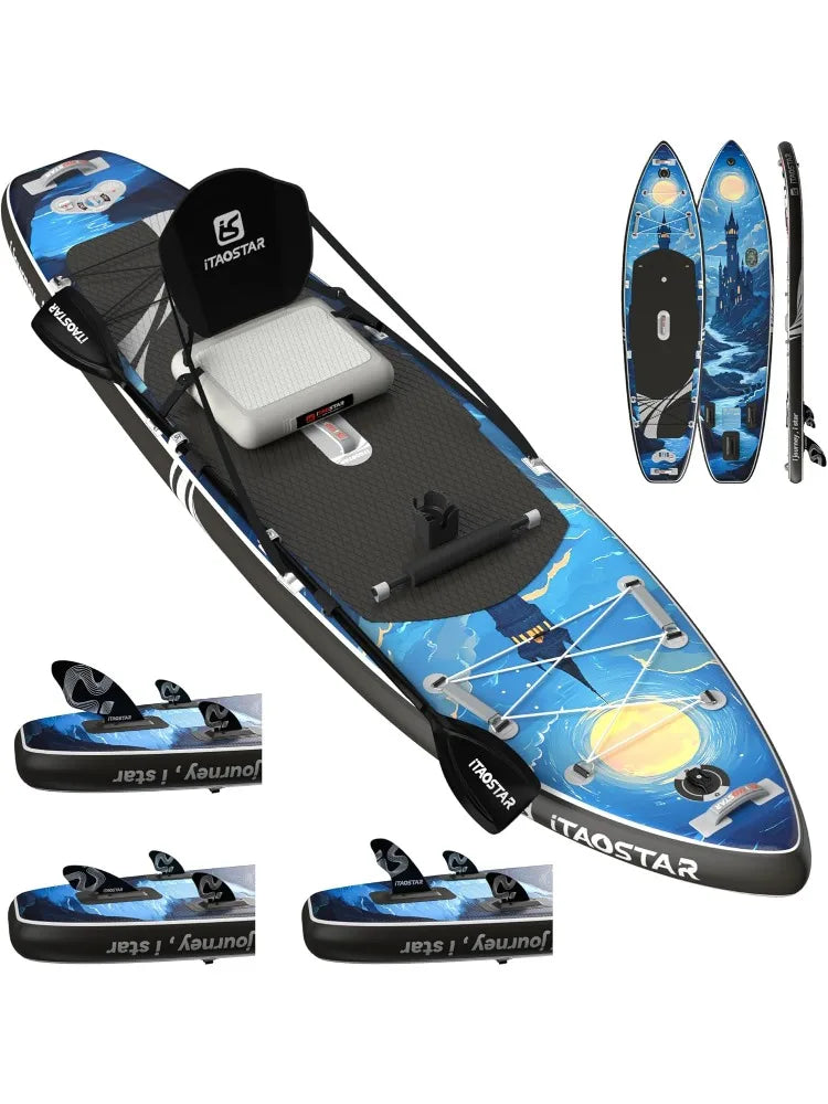 11'6" x 35" Inflatable Stand Up Paddle Board with Seat- Stable SUP Board for Adults - Portable Paddleboard for Yoga, Sur