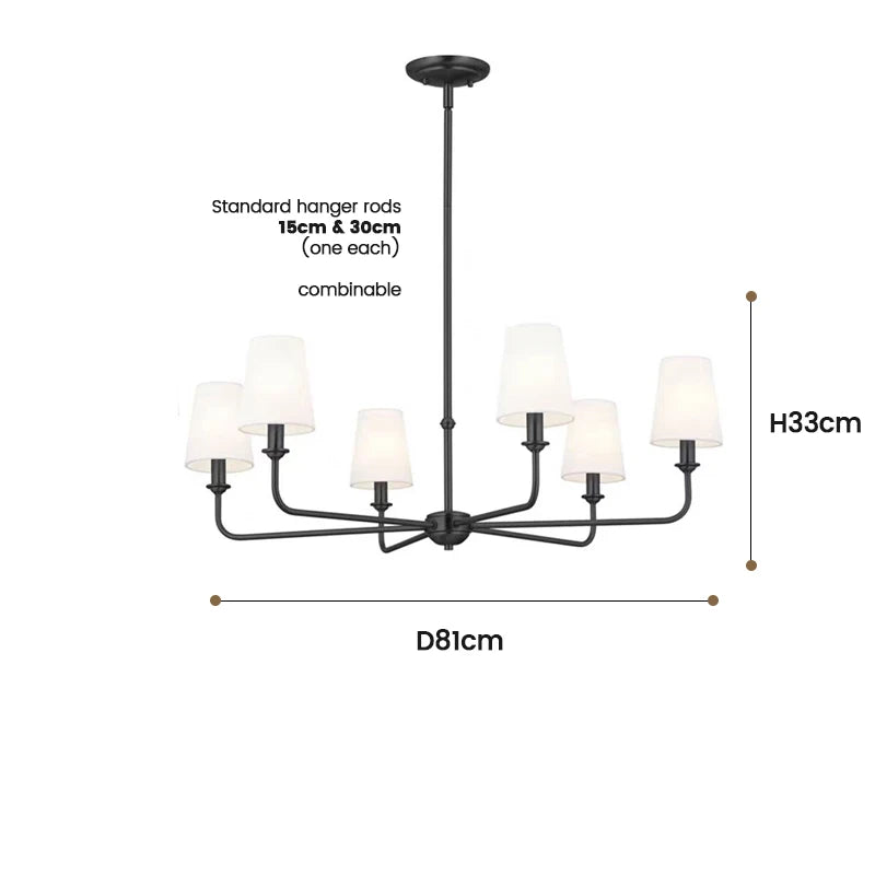 American Wrought Iron Vintage Chandelier Kitchen Island Lighting For Restaurant Bar Living Room Polished Gold/ Black Light