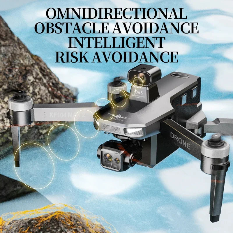Teeggi KF104 MAX2 GPS Drone 4k Profesional 3-Axis Gimbal 360° obstacle avoidance 6KM Foldable RC with screen RC Quadcopter Dron