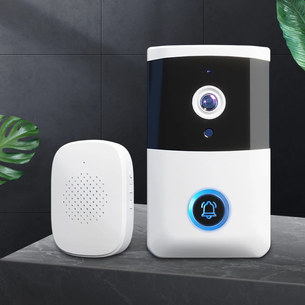 WiFi Doorbell Camera IR Night Vision Visual Doorbell Two-way Audio Home Door Bell for Home Security Alarm System