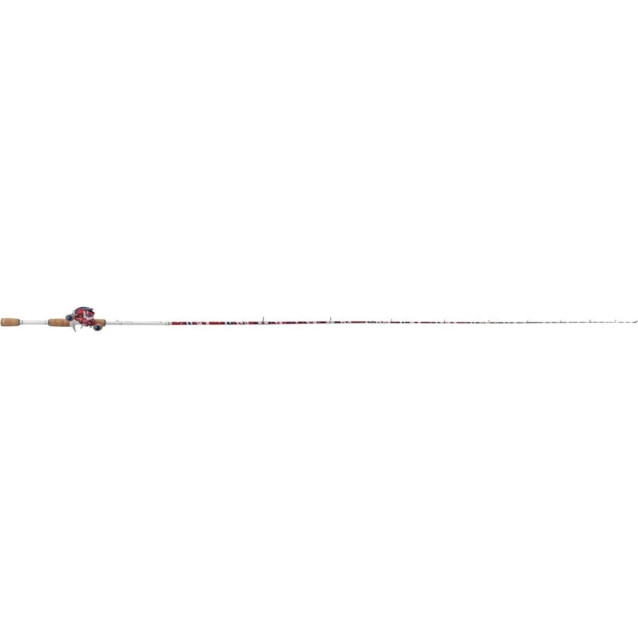 Krazy Americana Baitcast Combo with 7' 1pc Medium Heavy IM7 Graphite Rod and Cork Grips Ideal for Precision Castin
