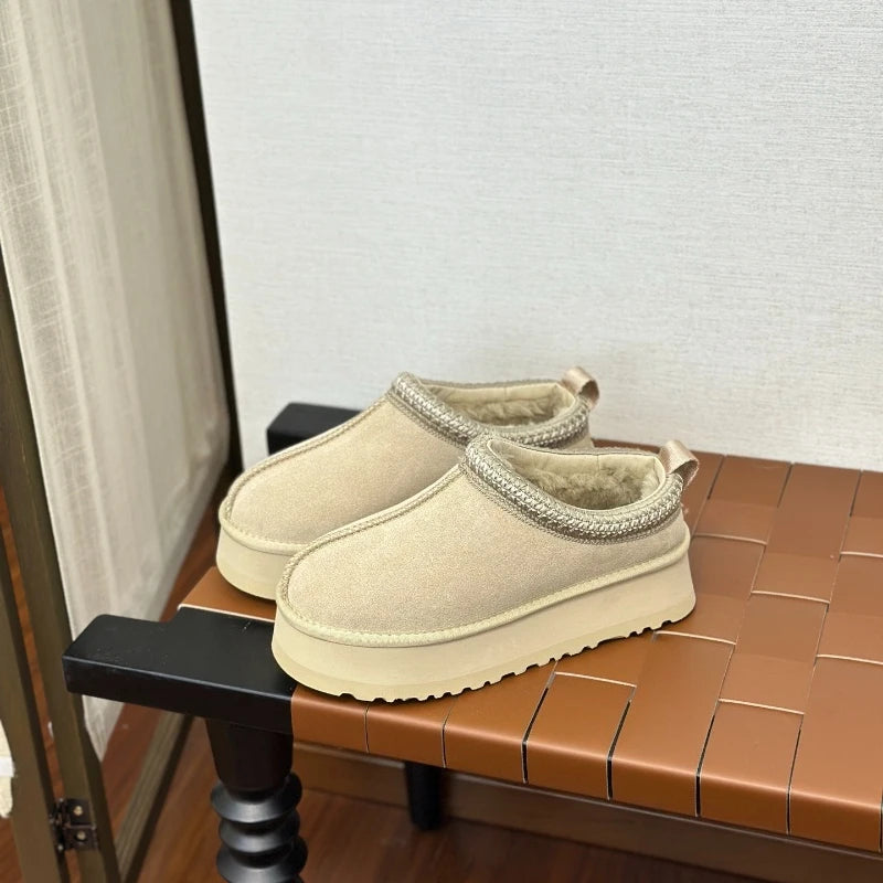 2025 New Women's Fashion Warm Plush Waterproof Snow Boots with Suede Sanding Texture By A Famous Luxury Designer As A Versatile