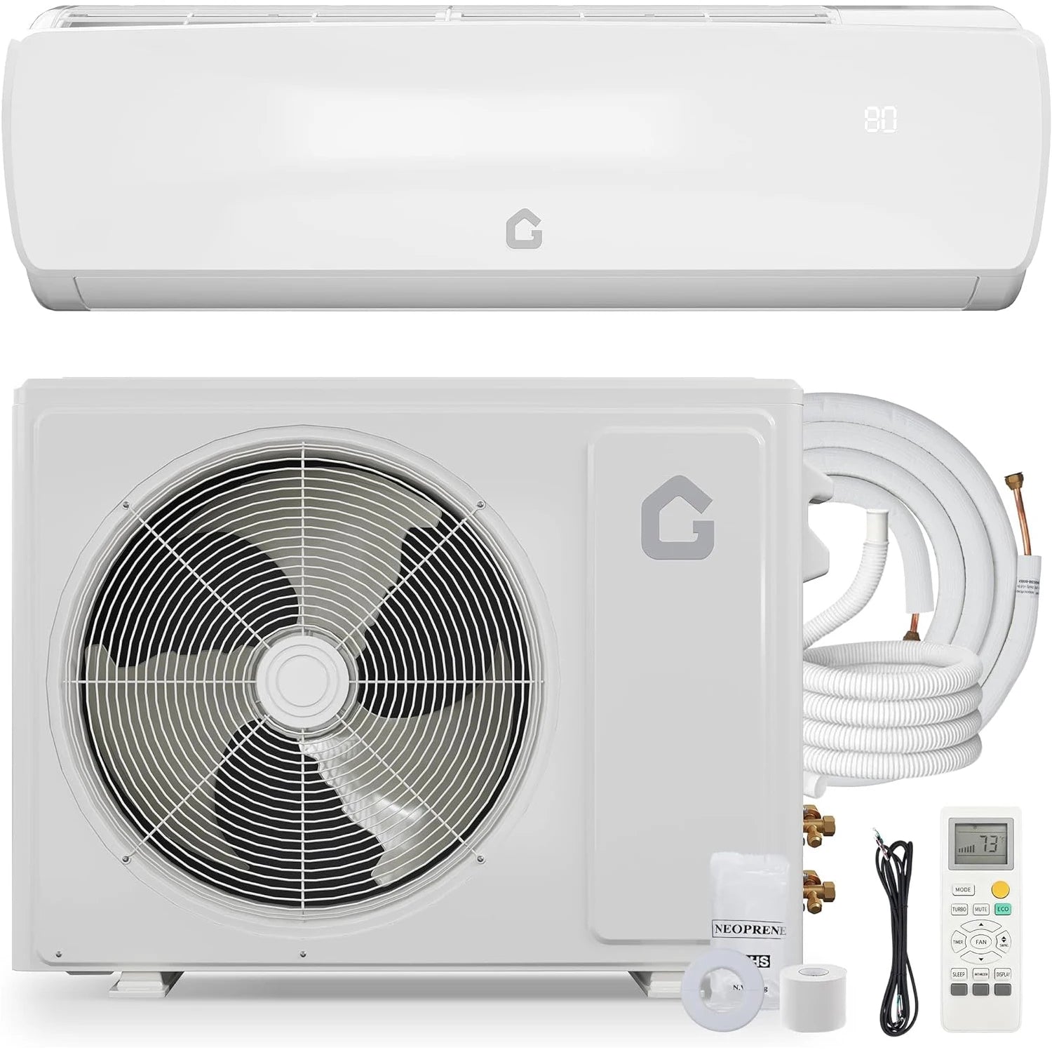18000 BTU 19 SEER Ductless Mini-Split Air Conditioner and Heat Pump System, 3-in-1 Cooling, Heating,Inverter AC Unit 230V