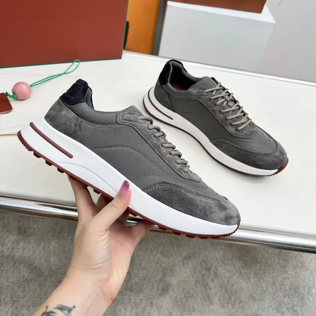 2026 new L mesh sneakers breathable casual men's shoes P thick-soled jogging shoes business shoes comfortable casual shoes