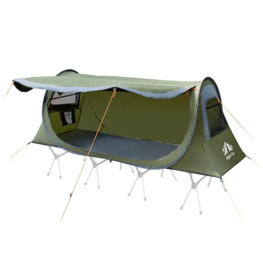 Popup Camping Tent: 1 Person Tent Waterproof Instant Easy Setup Tunnel Tent Fits with Camping Cot Excluded