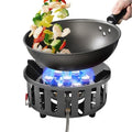 Portable Camping Stove with 3 Adapters 72000 BTU Windproof Electronic Ignition for Hiking Picnics and Outdoor Cooking