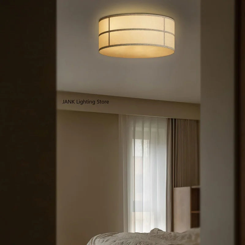 Wabi Sabi Japanese Style Homestay Ceiling Light  Bedroom Master Light  Fabric Lighting Fixtures Including Light Bulbs