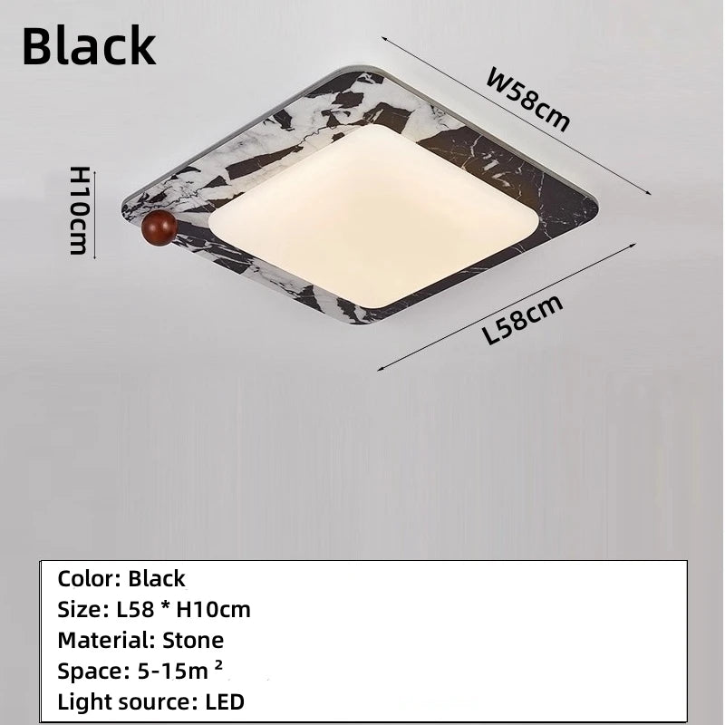 Italian Marble Bedroom Lamp Ceiling Lamp French Master Bedroom High-end Room Model Room Lighting Fixture Includes Remote Control