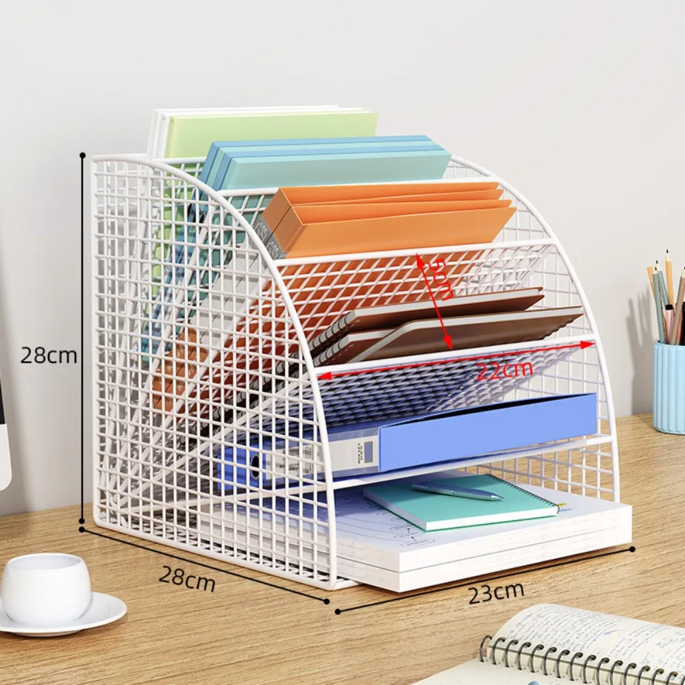 High Quality Mesh Desk Organizer Multi-functional Convenient File Storage Rack Portable Storage Box Office Supplies