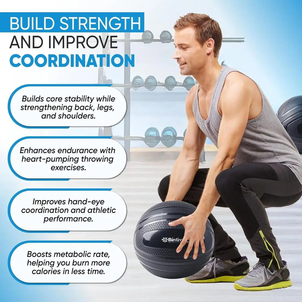 Exercise Weighted Deadball for Workout and Fitness Routines - Medicine Dead Weight Ball